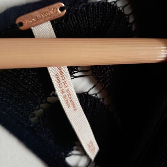 Free People Wild Thing Night Out Black Crochet Bodycon Mini Dress Size XS - Picture 7 of 9